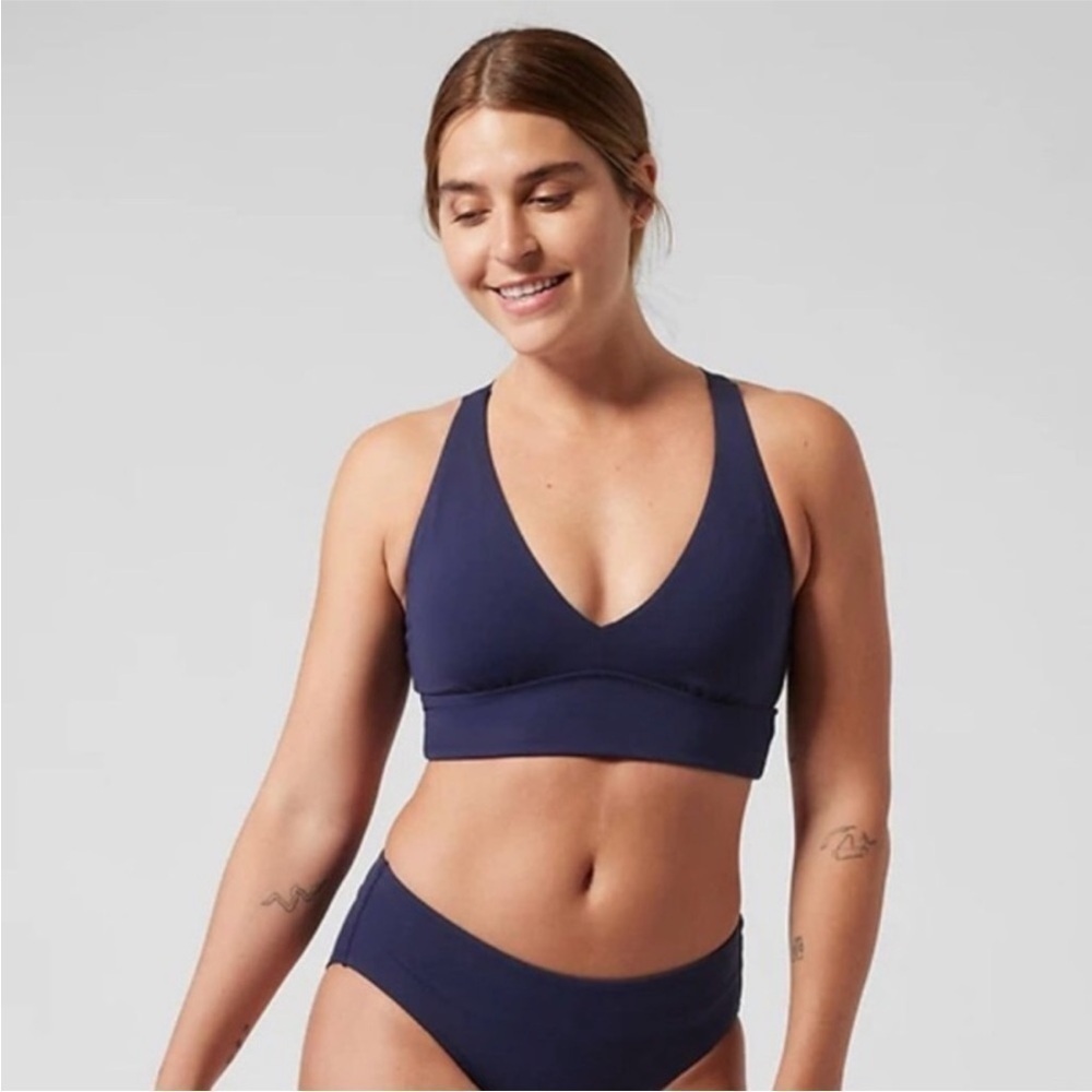 NWT! Athleta Dress Blue Longline Plunge Bikini Top A-C - Multiple Sizes🩷 #530867
